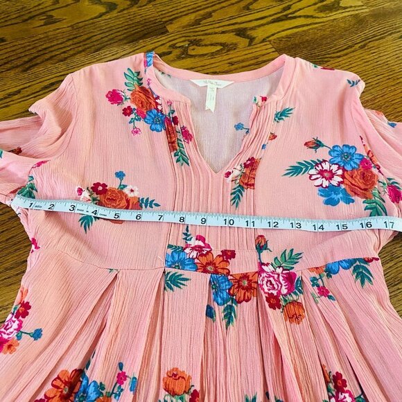 Matilda Jane Let's Go Out Dress - Peach Floral Boho Dress - M - Picture 6 of 14